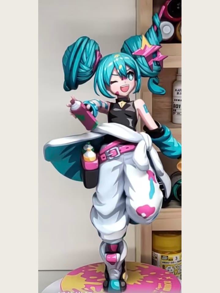 涂鸦初音未来漫画色涂装
